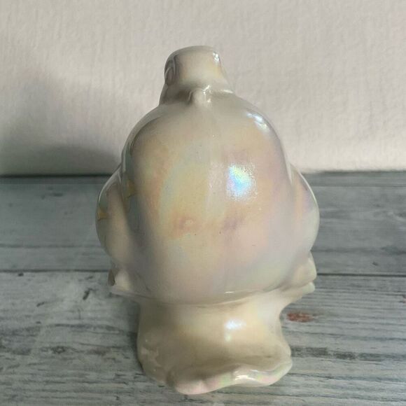Vintage Bird Pigeon Ceramic Figurine White Dove With Mother of Pearls Glaze 4,5” - Picture 7 of 10